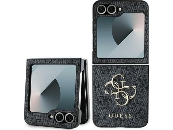 Guess PU 4G metalllogo Samsung Galaxy Z Flip 6 telefondeksel grå farge