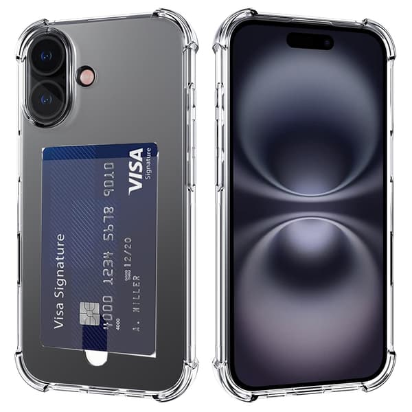 iPhone 16 Plus - Praktiskt Skyddande Skal med Kortfack
