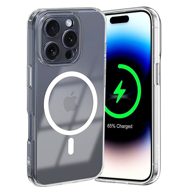 Magnetisk Trådlös Laddning - Stöttåligt Skal för iPhone 16 Pro Max!