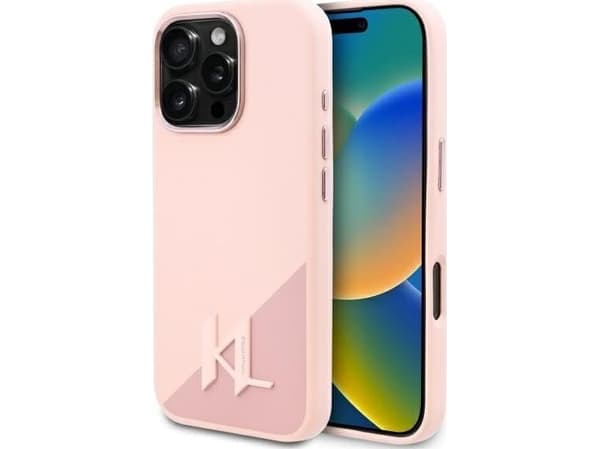 Karl Lagerfeld Karl Lagerfeld Karl Lagerfeld KLHMP16XSCMKMPCP iPhone 16 Pro Max 6.9" różowy/pink hardcase Silikoni Varjo Metalli Initial MagSafe