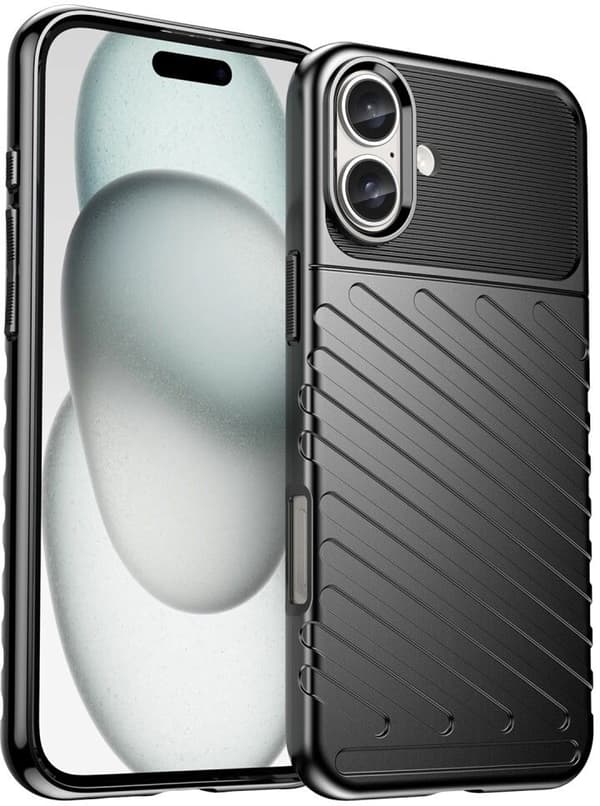TPU mobildeksel for iPhone 16 Plus, svart