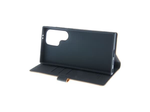 Insmat Premium - Lommebok for mobiltelefon - ekte skinn, kartong+papir+aluminiumsfolie, termoplast-polyuretan (TPU), bomullssting - brun - for Samsun