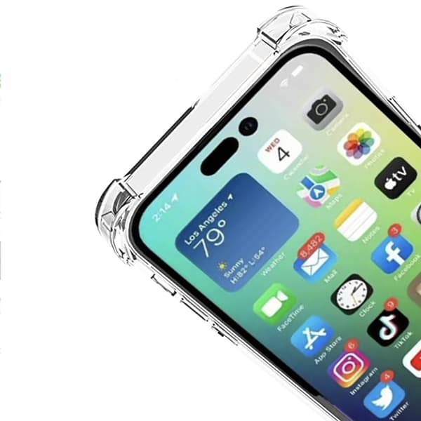 iPhone 16 2-i-1 Tunt Transparent Skal med Kortfack