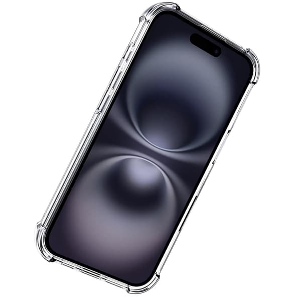 iPhone 16 2-i-1 Tunt Transparent Skal med Kortfack