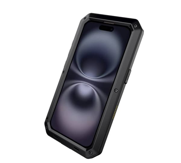 iPhone 16 Plus - Skyddande HEAVY DUTY Aluminium Skal Svart