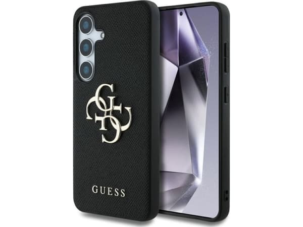 GUESS-fodral till SAMSUNG S25 Plus GUHCS25MPGT4MBK (PU grain stor 4G och klassisk logotyp) svart