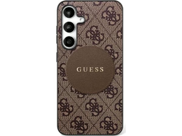 Guess 4G Round Patch Classic Logo MagSafe Samsung Galaxy S25 tapauksessa ruskea