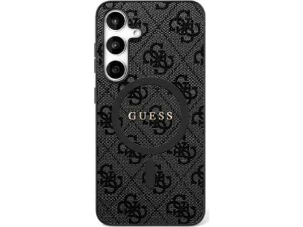 GUESS tapauksessa SAMSUNG S25 Ultra GUHMS25LG4GFRK (magneettinen PU 4G rengas klassinen logo) musta