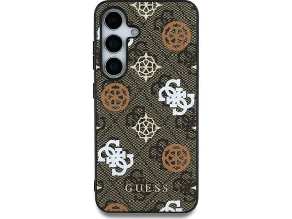 Guess 4G Painettu värillinen Peony Pattern MagSafe Samsung Galaxy S25 Ultra tapauksessa puhelimen ruskea