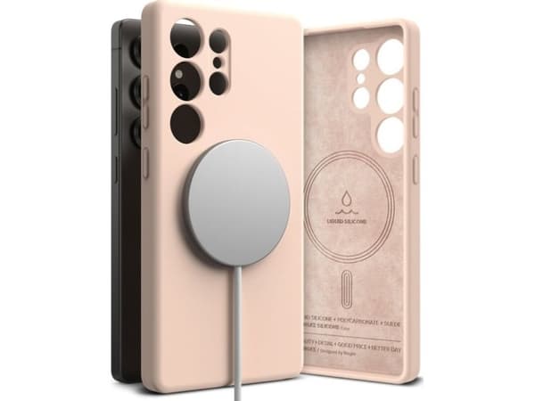 RINGKE SILICONE MAGNETIC MAGSAFE GALAXY S25 ULTRA PINK SAND