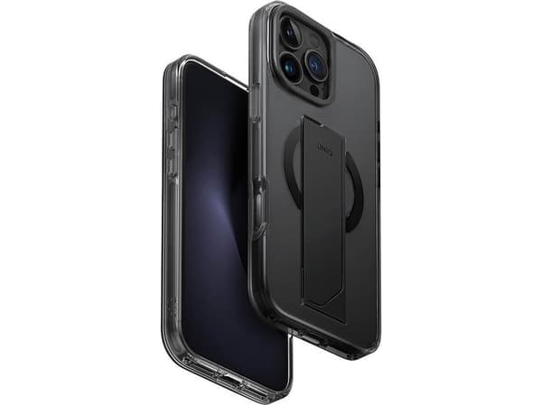 Kotelo UNIQ etui Heldro Max iPhone 16 Pro Max 6.9" Magclick Charging musta/höyry savu