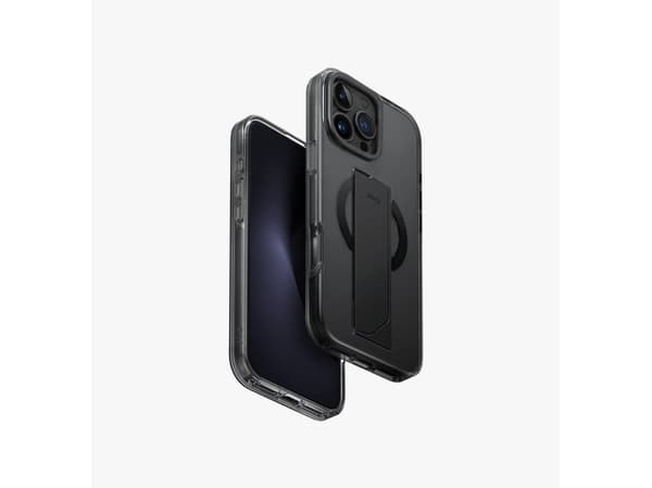 Kotelo UNIQ etui Heldro Max iPhone 16 Pro Max 6.9" Magclick Charging musta/höyry savu