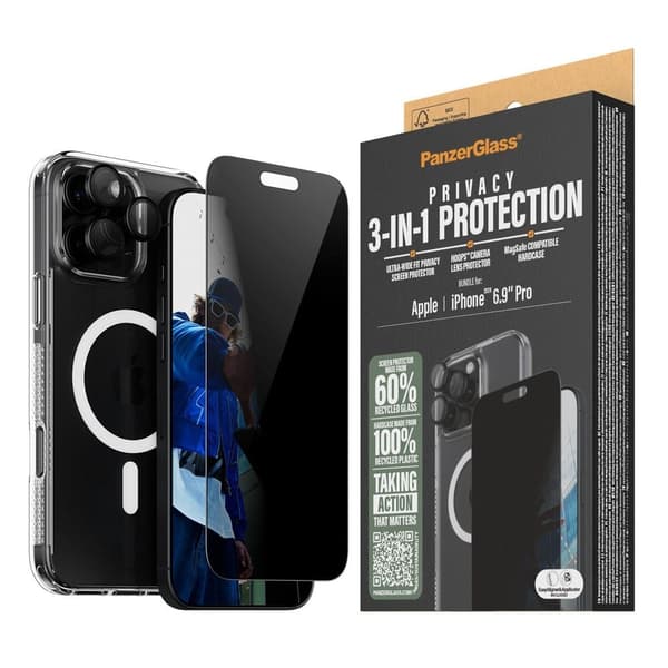 PanzerGlass iPhone 16 Pro Max 6.9'' 3-in-1 Privacy P Bundle -paketti