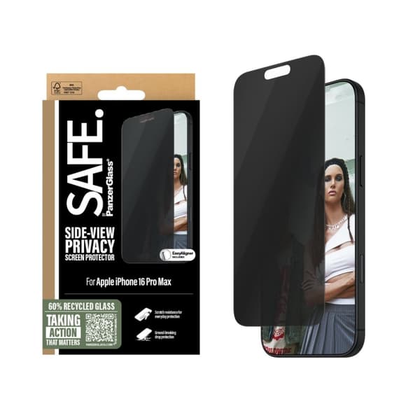 PanzerGlass SAFE - Skærmbeskyttelse - iPhone 16 Pro Max - Ultra bred pasform