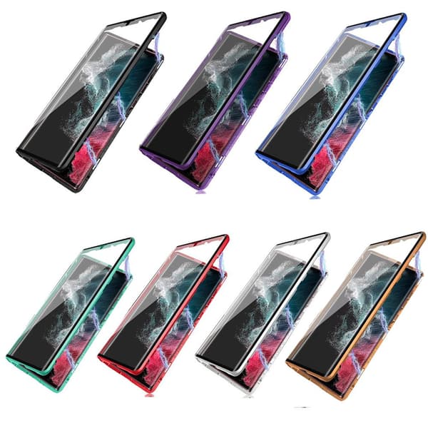 Samsung Galaxy S24 FE - Skal med Dubbelt Härdat Glas + Metall Bumper