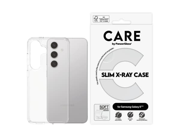 CARE by PanzerGlass X-Ray - Baksidedeksel for mobiltelefon - myk basis - termoplast-polyuretan (TPU) - gjennomsiktig - for Samsung Galaxy S25