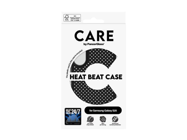 PanzerGlass CARE by ® Feature Case Heat Beat Samsung Galaxy S25, Cover, Samsung, Samsung - Galaxy S25, Black