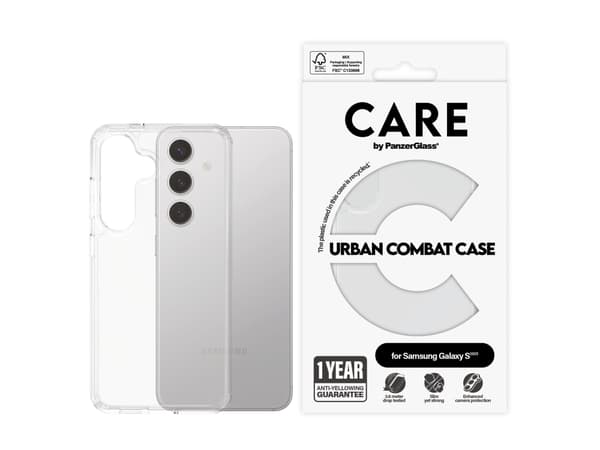 CARE by PanzerGlass Urban Combat - Baksidedeksel for mobiltelefon - polykarbonat, termoplast-polyuretan (TPU) - for Samsung Galaxy S25