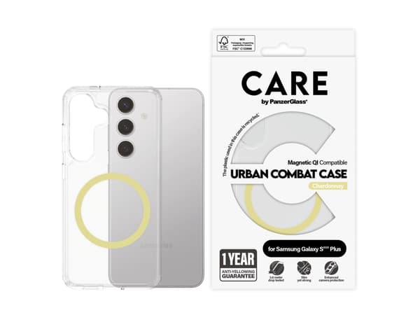 CARE by PanzerGlass Urban Combat - Matkapuhelimen takakuori - termoplastinen polyuretaani (TPU), polykarbonaatti - läpinäkyvä, chardonnay - Samsung G