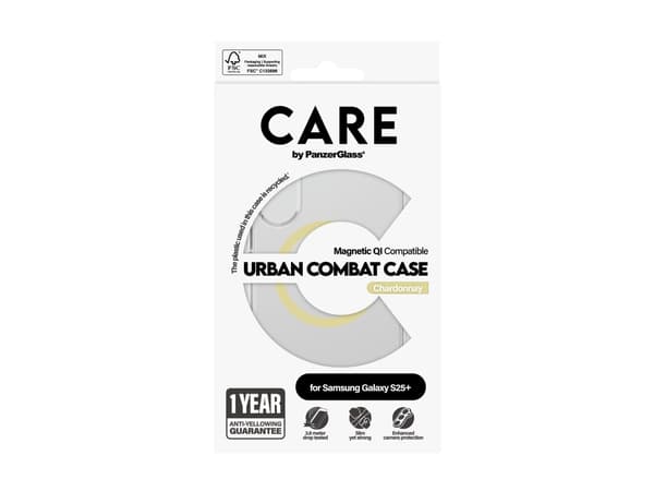 CARE by PanzerGlass Urban Combat - Matkapuhelimen takakuori - termoplastinen polyuretaani (TPU), polykarbonaatti - läpinäkyvä, chardonnay - Samsung G