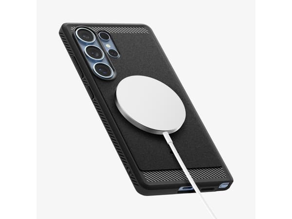 Kotelo Spigen Rugged Armor Mag Mag MagSafe Samsung Galaxy S25 Ultra musta mattainen