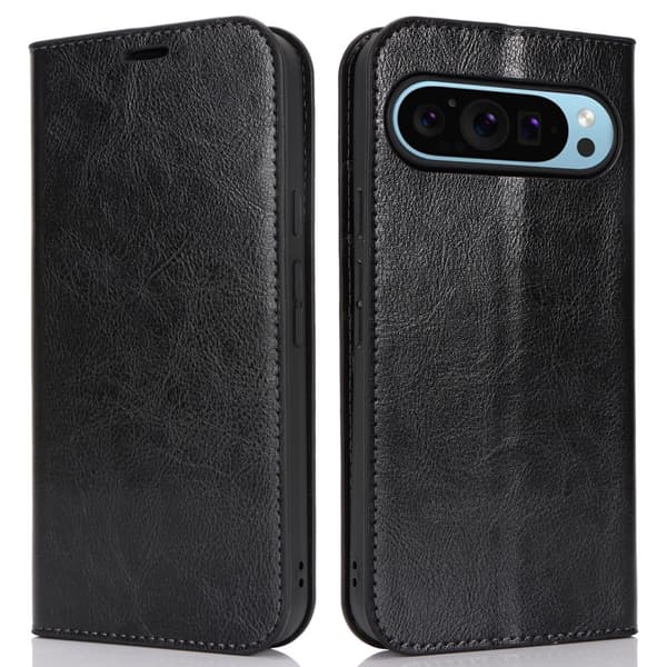 Mobilfodral Google Pixel 9 Pro XL Äkta Läder Svart