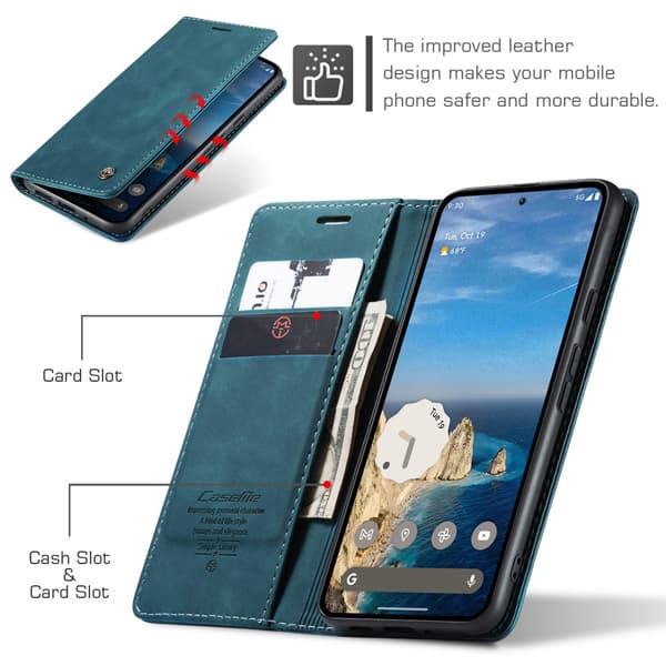 CaseMe Slim Plånboksfodral Google Pixel 9 Blå
