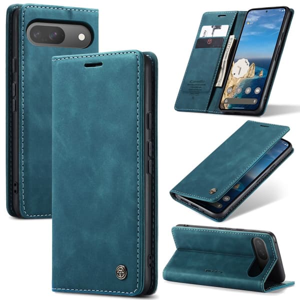 CaseMe Slim Plånboksfodral Google Pixel 9 Blå