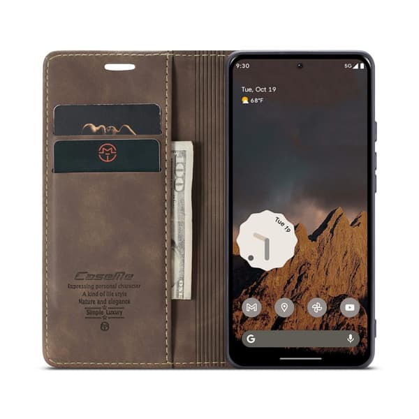 CaseMe Slim Plånboksfodral Google Pixel 9 Pro Brun