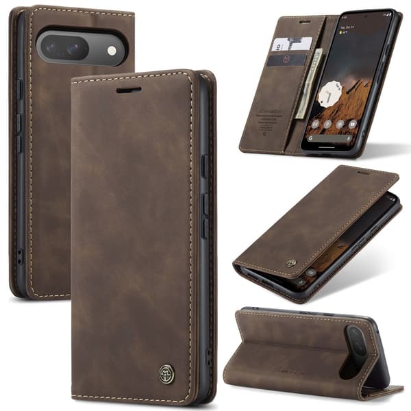 CaseMe Slim Plånboksfodral Google Pixel 9 Pro Brun