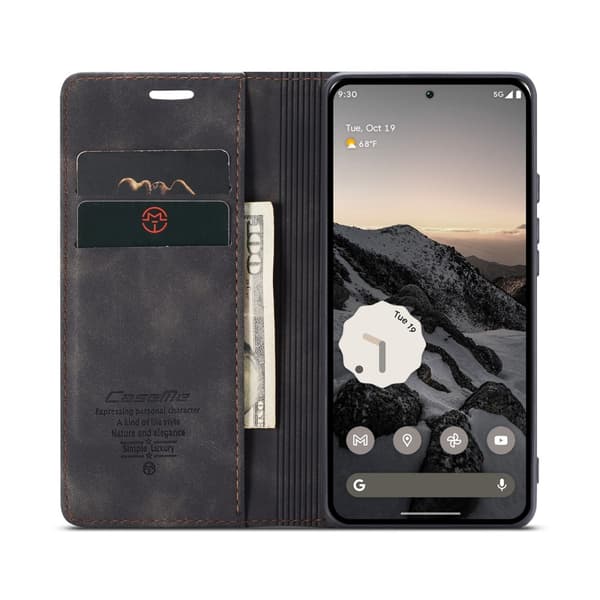CaseMe Slim Plånboksfodral Google Pixel 9 Svart