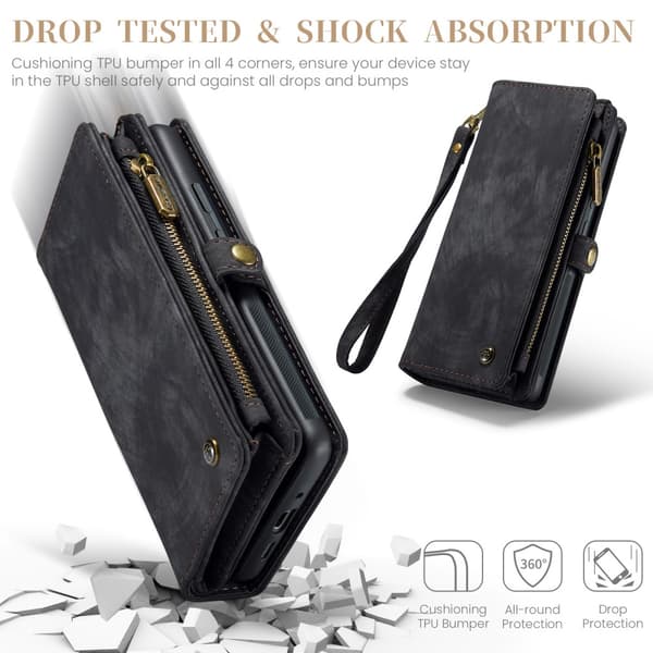 CaseMe Multi-Slot 2 i 1 Plånboksfodral Google Pixel 9 Pro XL Svart
