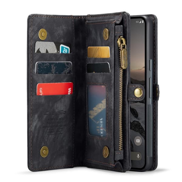 CaseMe Multi-Slot 2 i 1 Plånboksfodral Google Pixel 9 Pro XL Svart