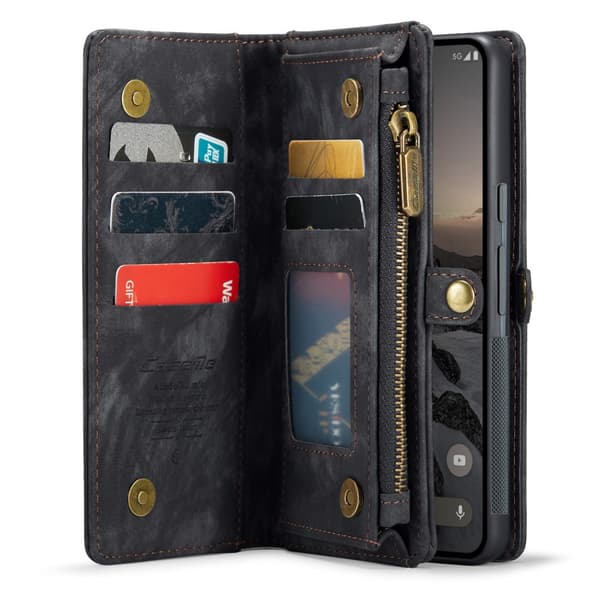 CaseMe Multi-Slot 2 i 1 Plånboksfodral Google Pixel 9 Pro Svart