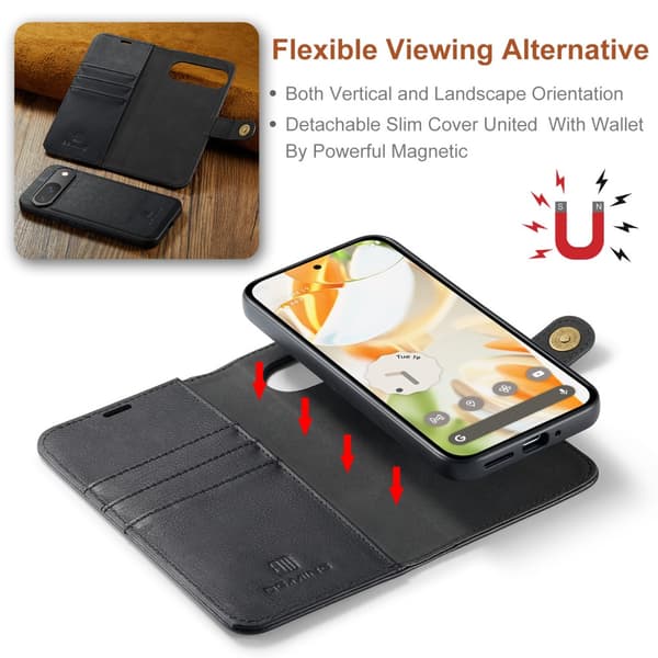 DG.MING 2-in-1 Magnet Wallet Google Pixel 9 Pro Black