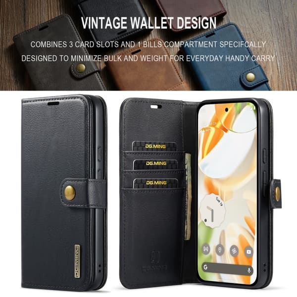 DG.MING 2-in-1 Magnet Wallet Google Pixel 9 Pro Black