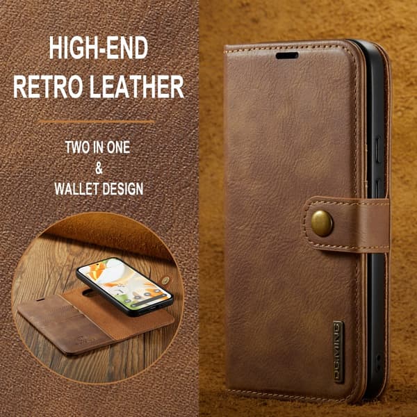 DG.MING 2-in-1 Magnet Wallet Google Pixel 9 Cognac