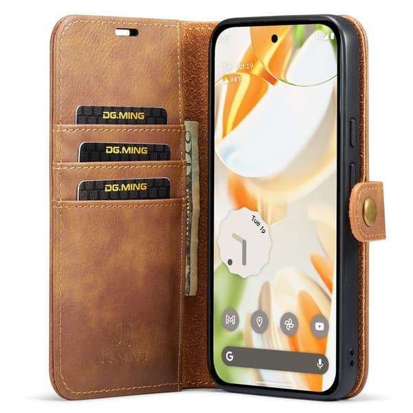 DG.MING 2-in-1 Magnet Wallet Google Pixel 9 Cognac