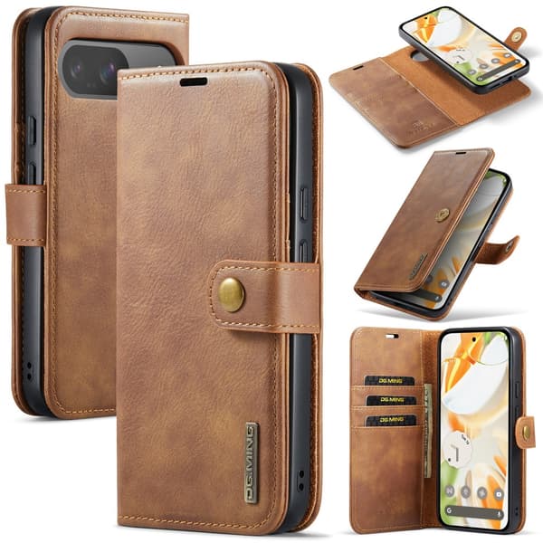 DG.MING 2-in-1 Magnet Wallet Google Pixel 9 Cognac