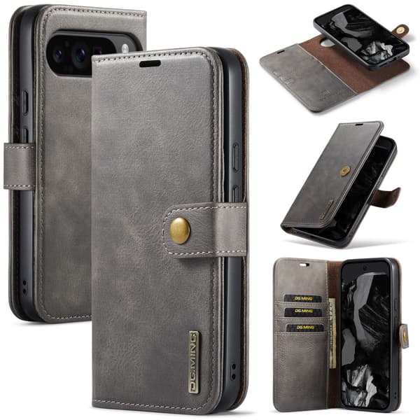 DG.MING 2-in-1 Magnet Wallet Google Pixel 9 Pro XL Brown