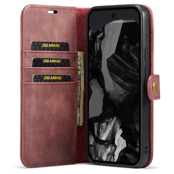 DG.MING 2-in-1 Magnet Wallet Google Pixel 9 Pro XL Red