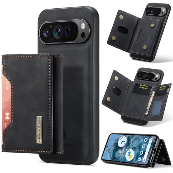 DG.MING Magnetic Card Slot Case Google Pixel 9 Pro XL Black