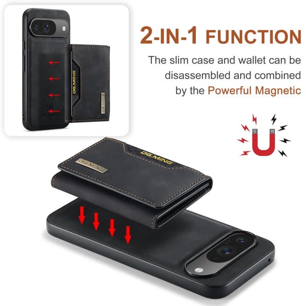 DG.MING Magnetic Card Slot Case Google Pixel 9 Pro Black