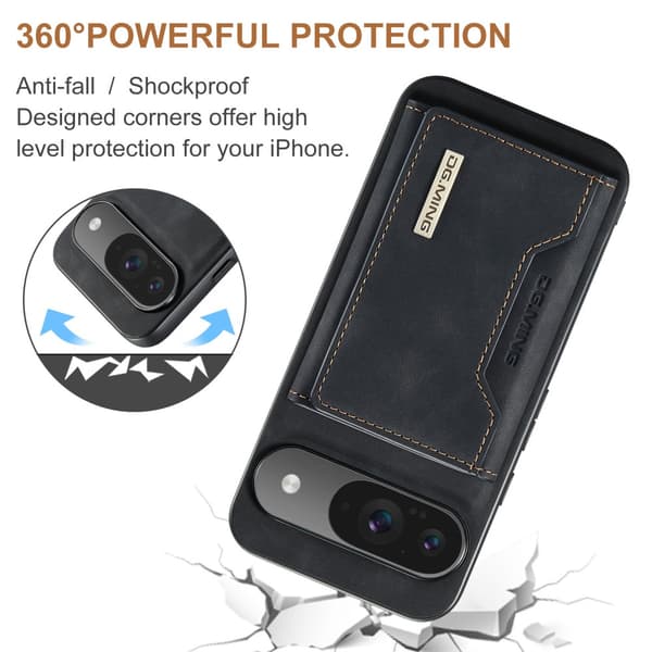 DG.MING Magnetic Card Slot Case Google Pixel 9 Pro Black