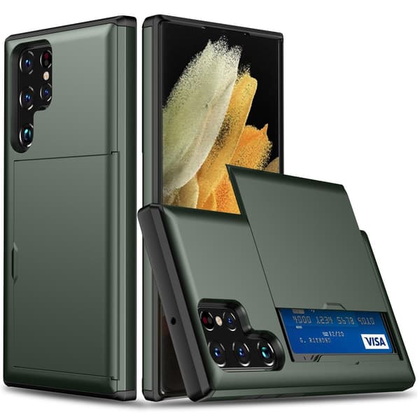 Samsung Galaxy S25 Ultra Skal Kortfack Grön