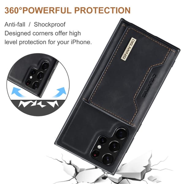 DG.MING 2 in 1 Magnetic Card Slot Case Samsung Galaxy S25 Ultra Black
