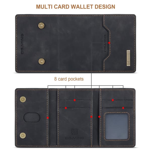 DG.MING 2 in 1 Magnetic Card Slot Case Samsung Galaxy S25 Ultra Black