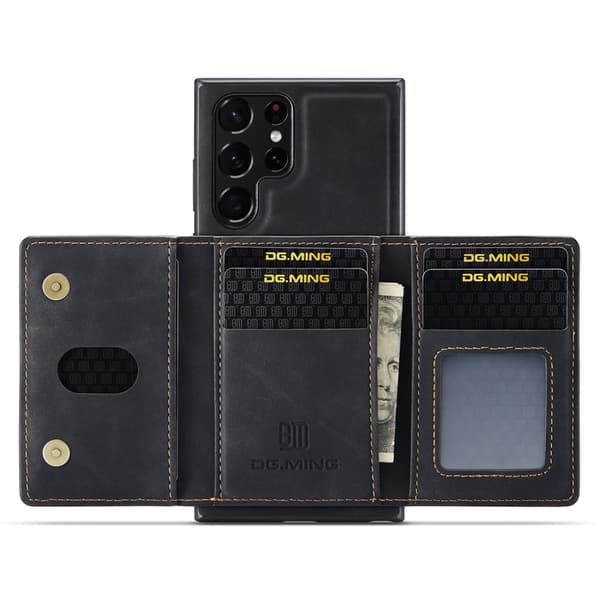 DG.MING 2 in 1 Magnetic Card Slot Case Samsung Galaxy S25 Ultra Black
