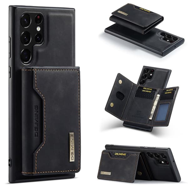 DG.MING 2 in 1 Magnetic Card Slot Case Samsung Galaxy S25 Ultra Black