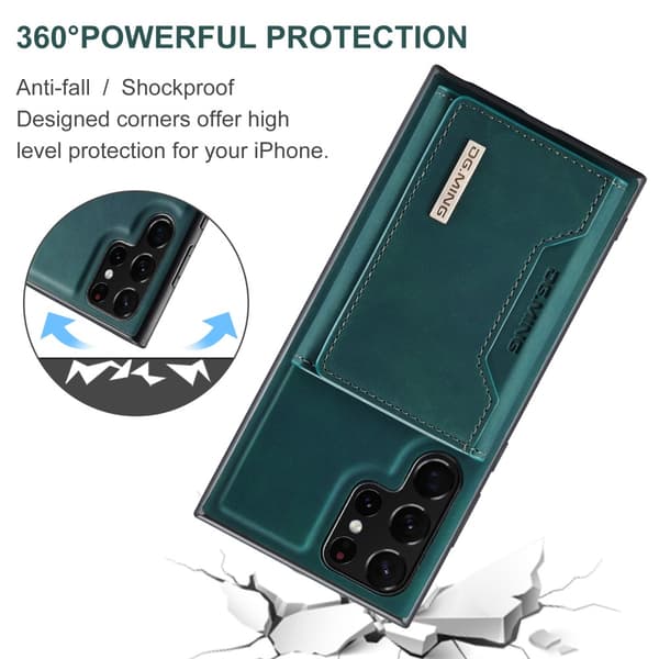 DG.MING 2 in 1 Magnetic Card Slot Case Samsung Galaxy S25 Ultra Green